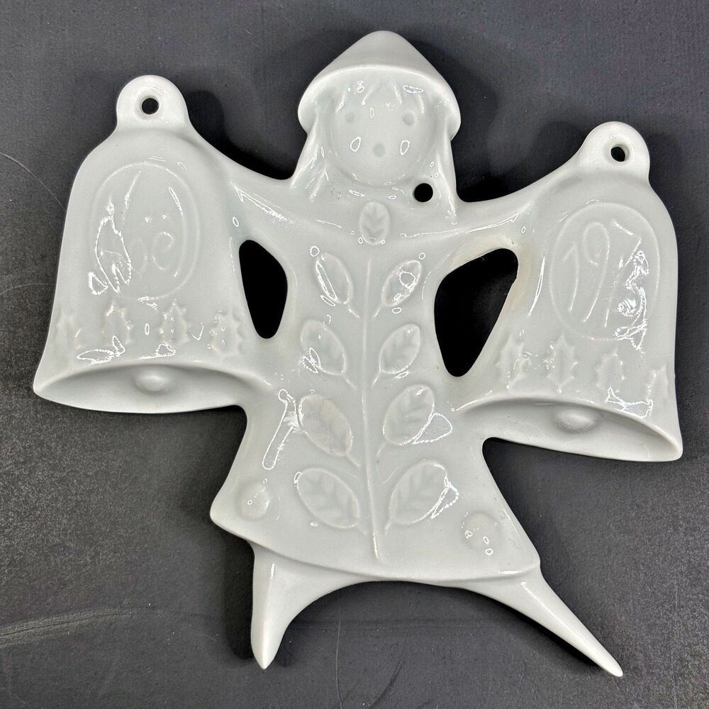 Vintage Haviland Dancing Bells Christmas Ornament France 1973 Porcelain Holiday